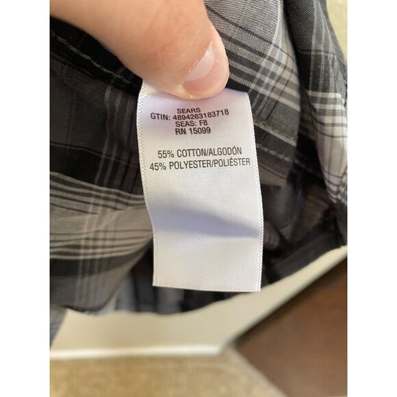 NWT Roebuck & Co Mens Gray shirt XXL long sleeve collared‎ cotton button up - Picture 4 of 7